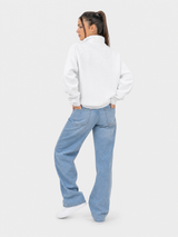 Sudadera Half zip BASIC Blanco