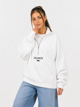 Sudadera Half zip BASIC Blanco