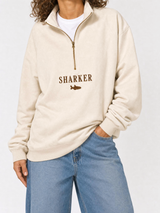 Sudadera Half zip BASIC BEIGE