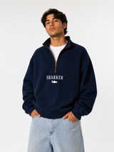 Sudadera Half zip BASIC AZUL MARINO