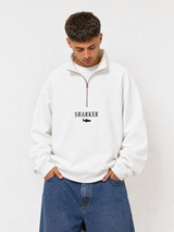 Sudadera Half zip BASIC Blanco