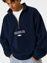 Sudadera Half zip BASIC AZUL MARINO