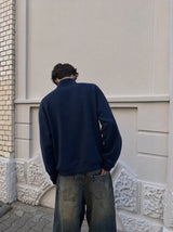 Sudadera Half zip BASIC AZUL MARINO