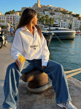 Sudadera Half zip BASIC Blanco