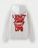 Hoodie Lips Gris