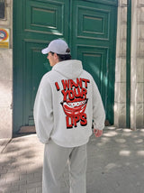 Hoodie Lips Gris
