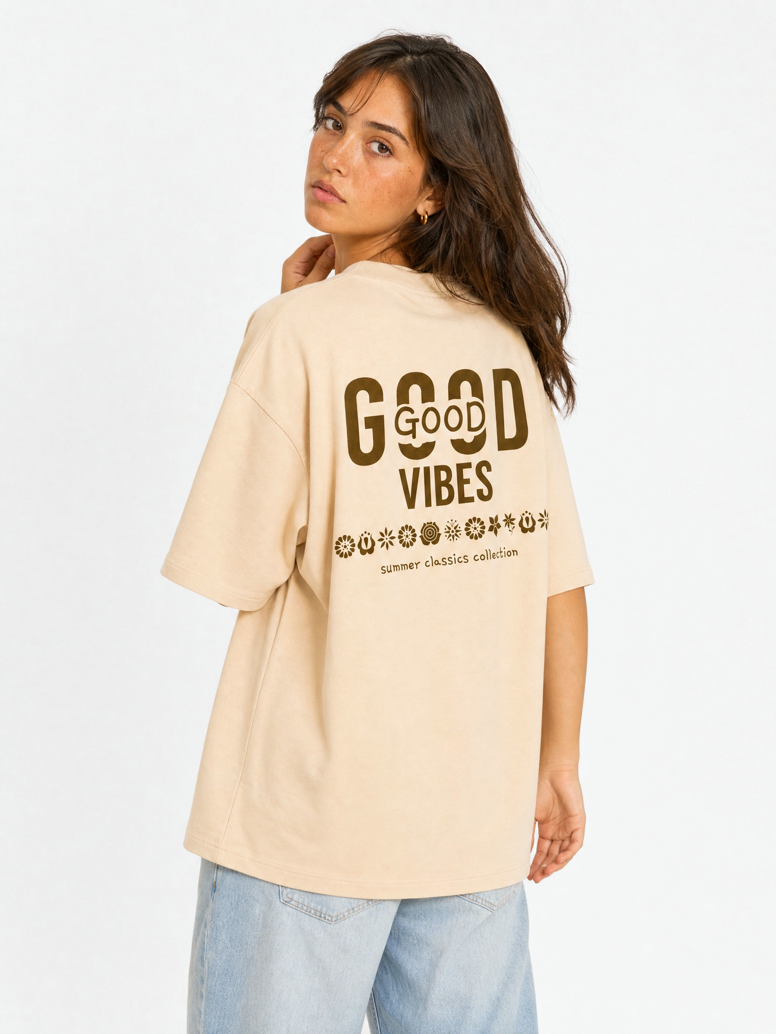 Camiseta Good Vives Beige