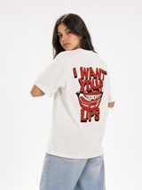 Camiseta Lips blanca