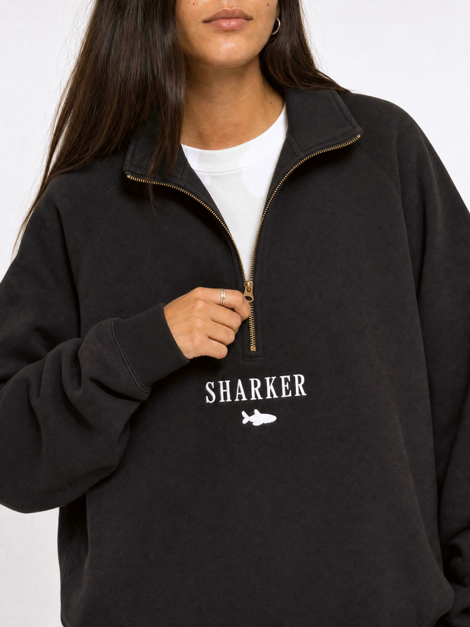 Sudadera Half zip BASIC NEGRO