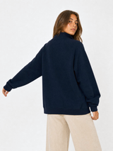 Sudadera Half zip BASIC AZUL MARINO