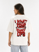 Camiseta Lips blanca