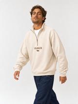Sudadera Half zip BASIC BEIGE