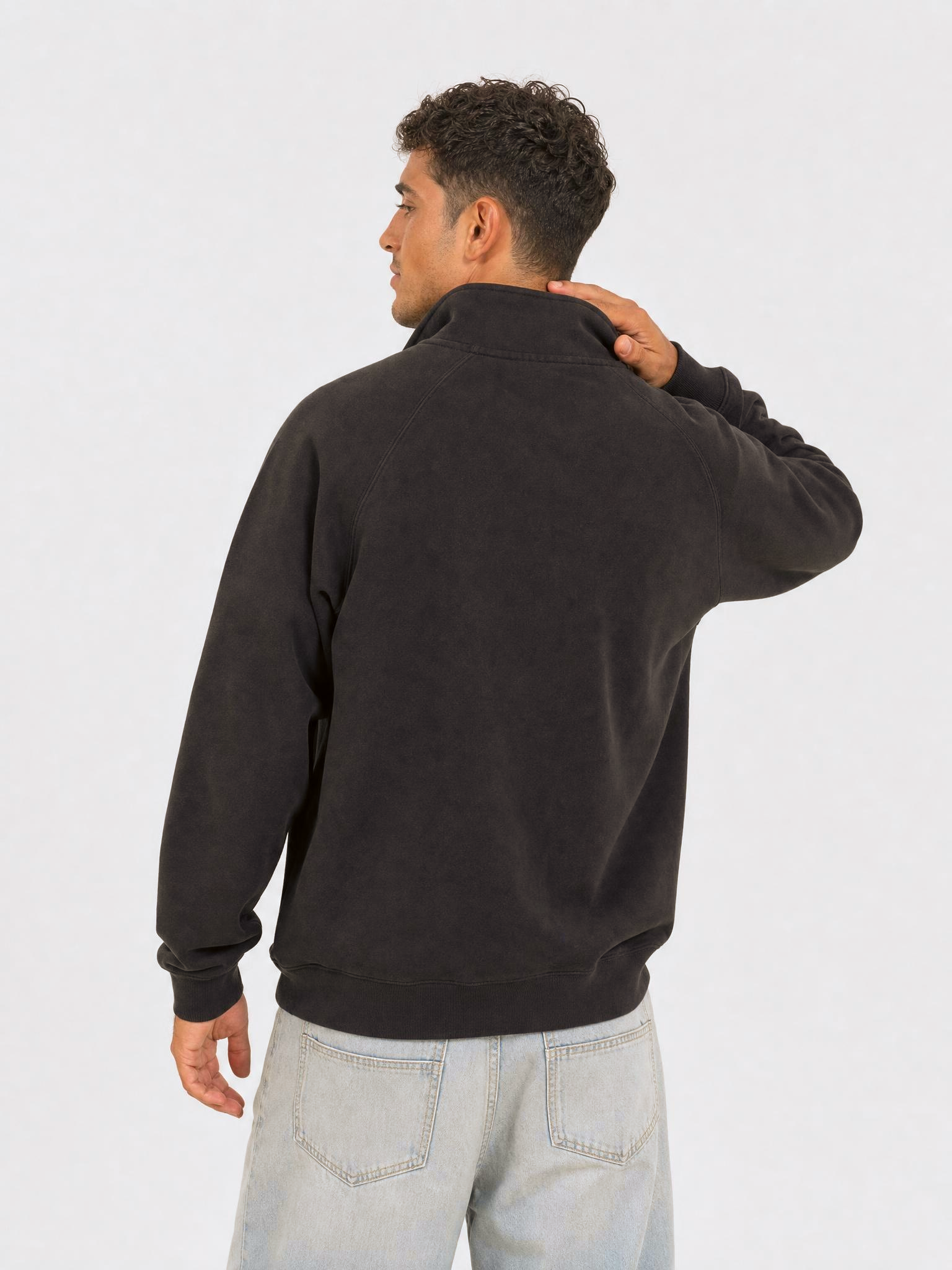 Sudadera Half zip BASIC NEGRO