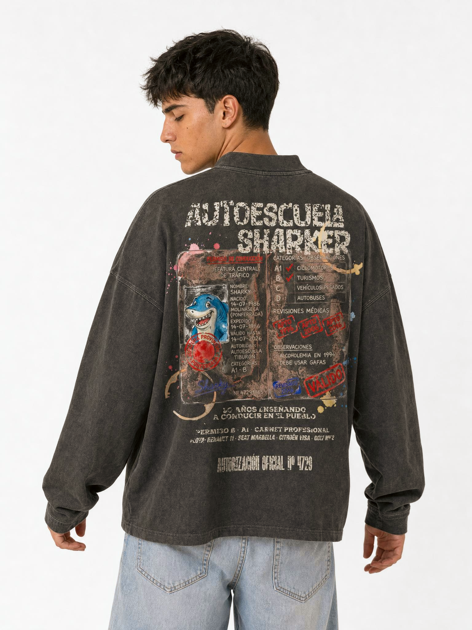 Camiseta manga larga autoescuela SHARKY