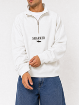 Sudadera Half zip BASIC Blanco