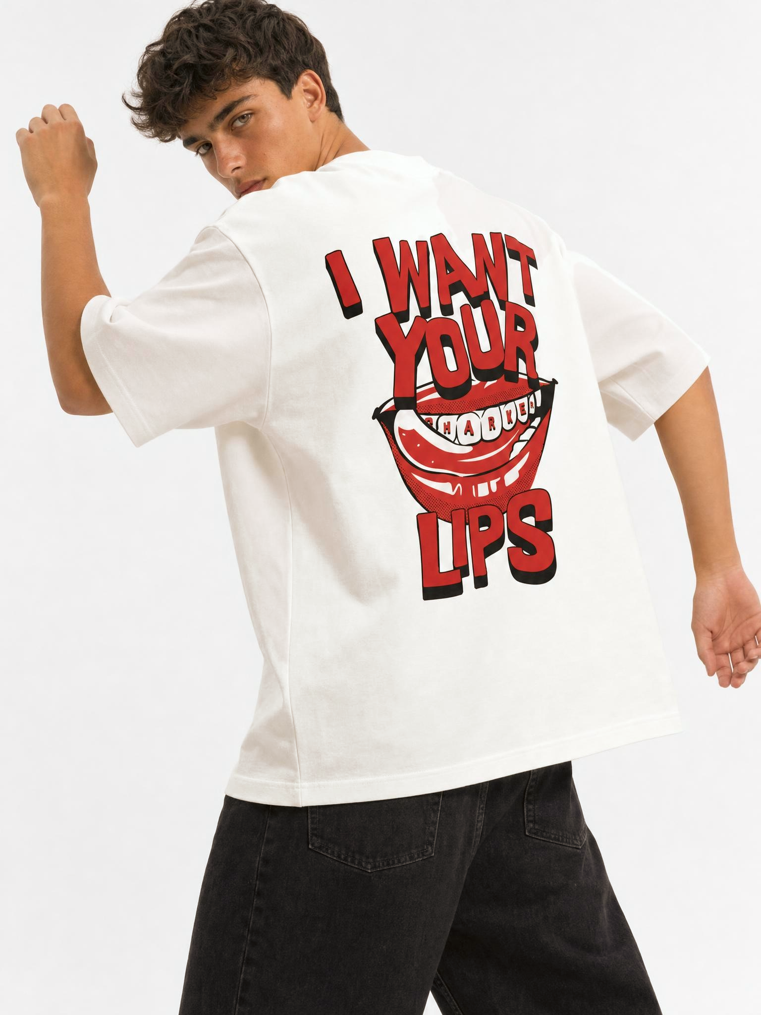 Camiseta Lips blanca
