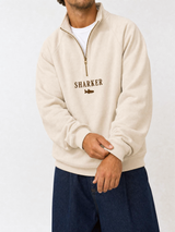 Sudadera Half zip BASIC BEIGE