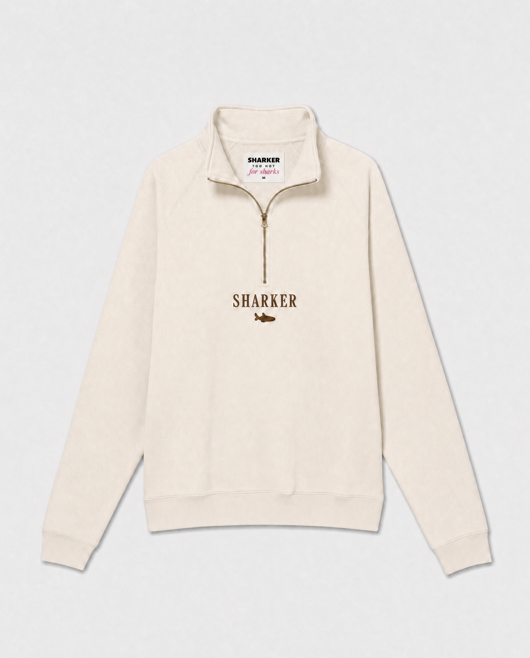 Sudadera Half zip BASIC BEIGE