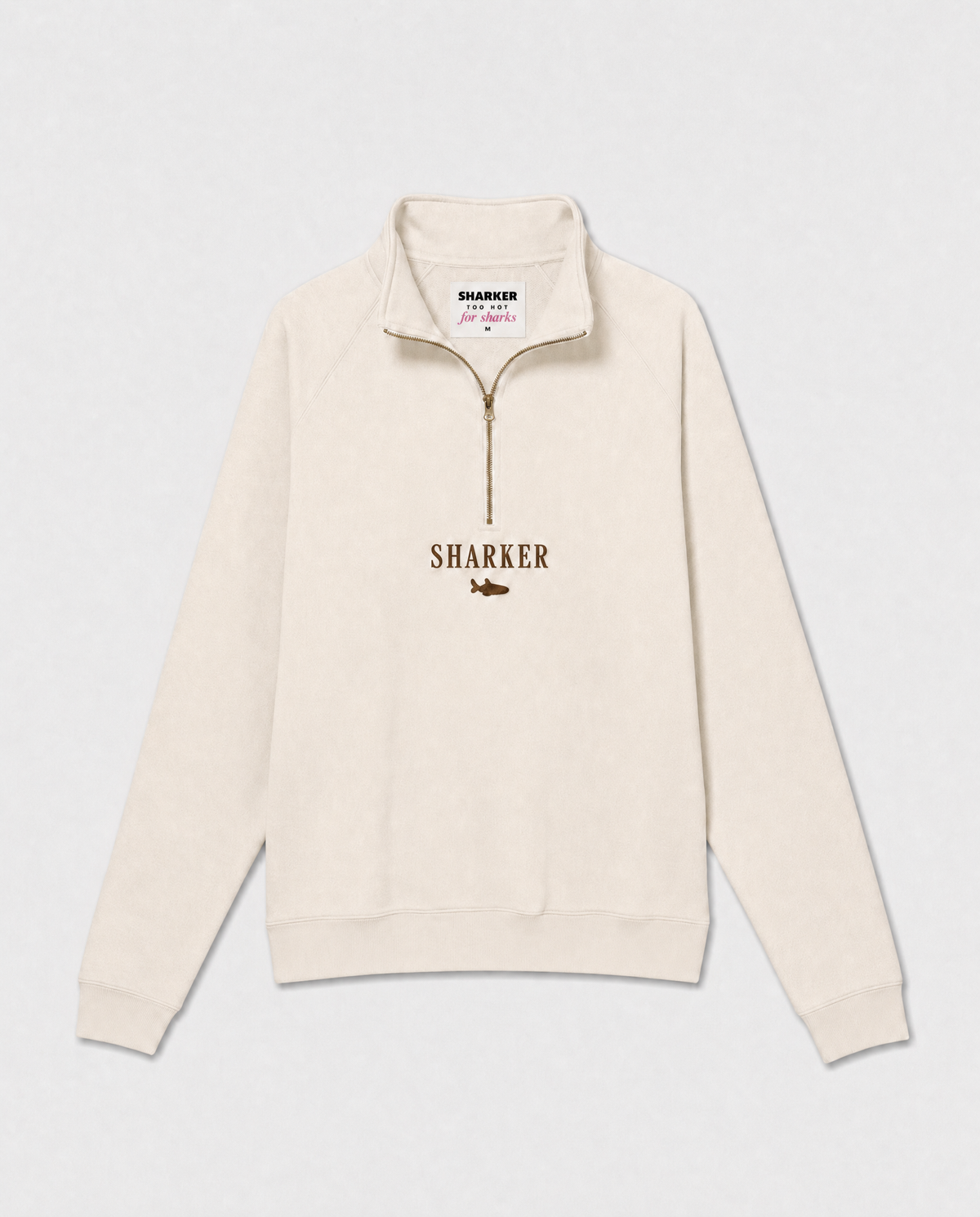 Sudadera Half zip BASIC BEIGE
