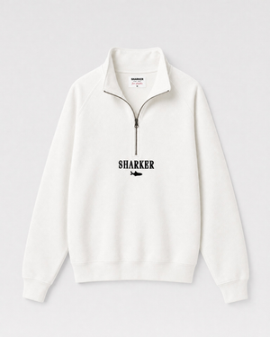 Sudadera Half zip BASIC Blanco