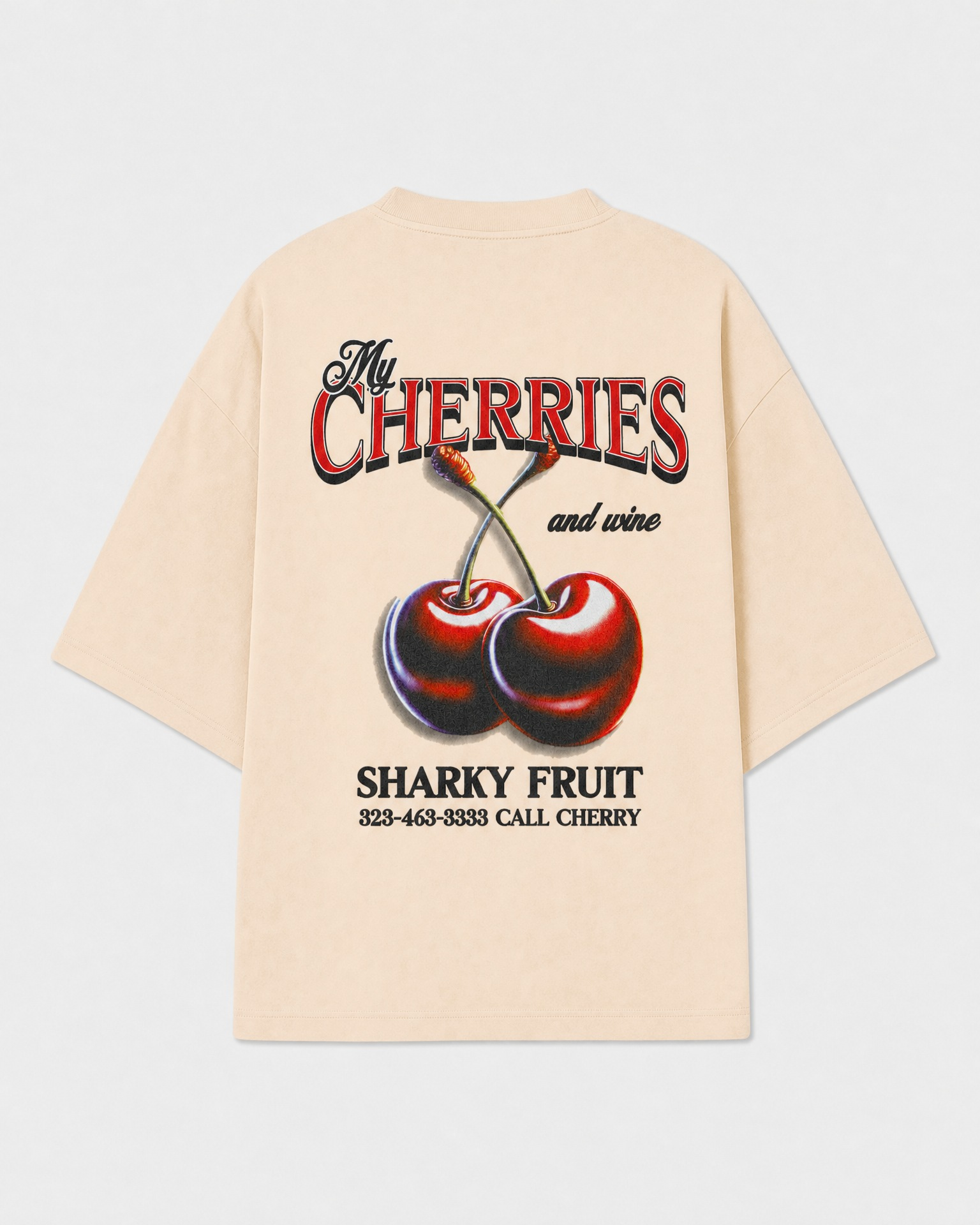 Camiseta Cherries beige