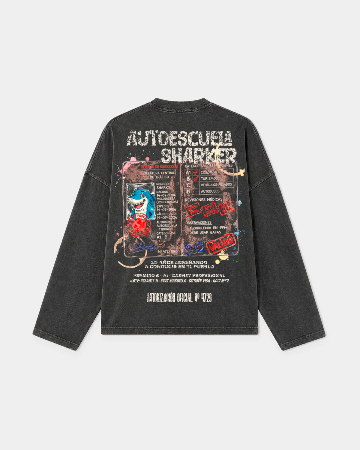 Camiseta manga larga autoescuela SHARKY