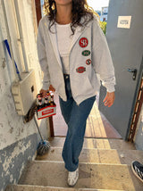 Hoodie cremallera parches SHKR