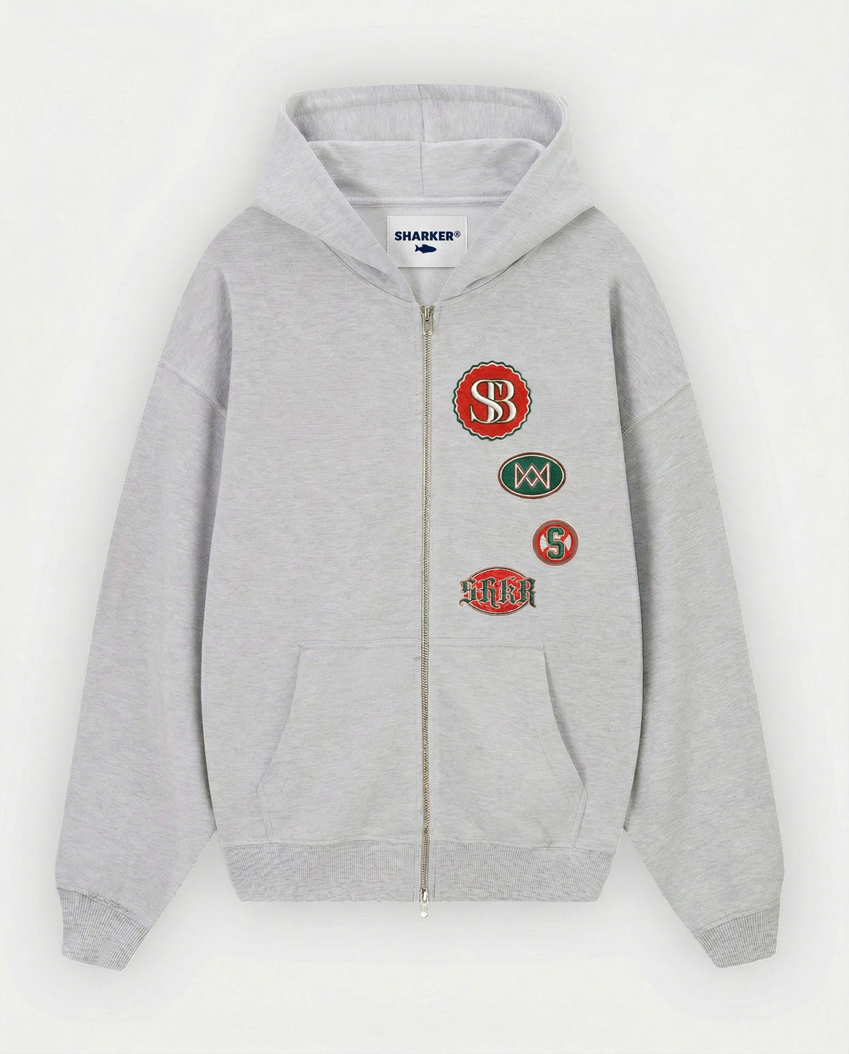 Hoodie cremallera parches SHKR