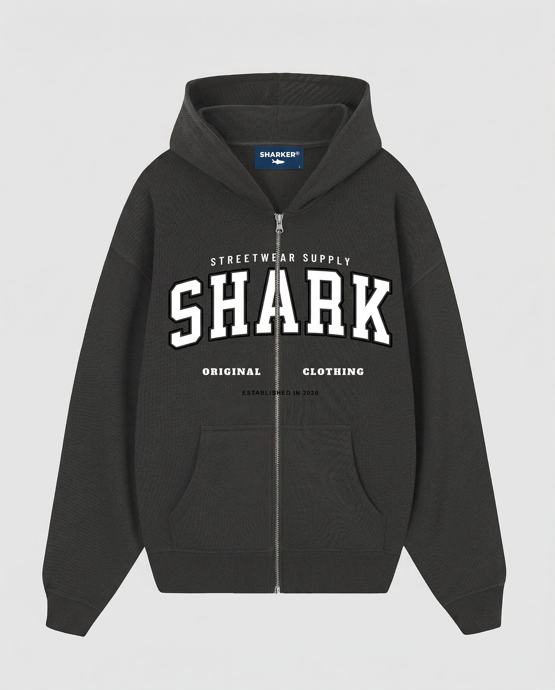 Hoodie Cremallera SHARK GRIS