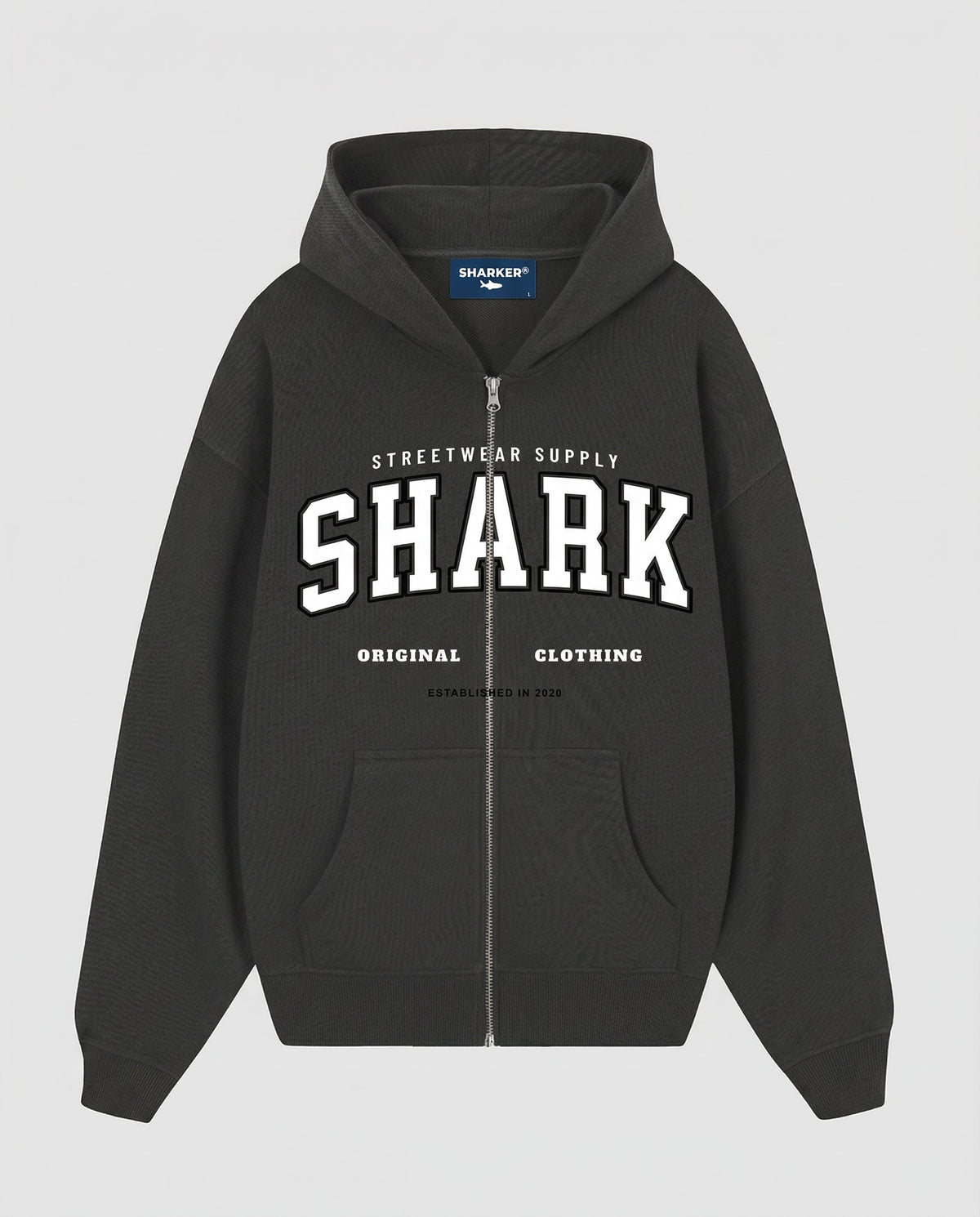 Hoodie Cremallera SHARK GRIS