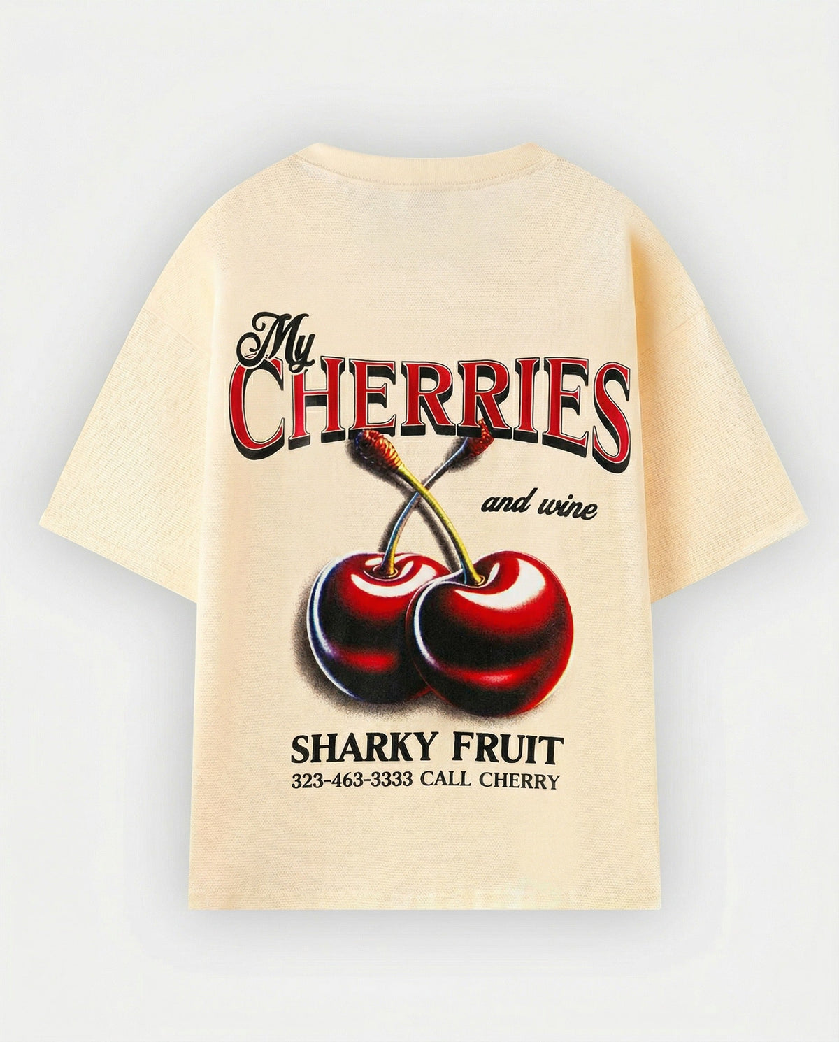 Camiseta Cherries beige